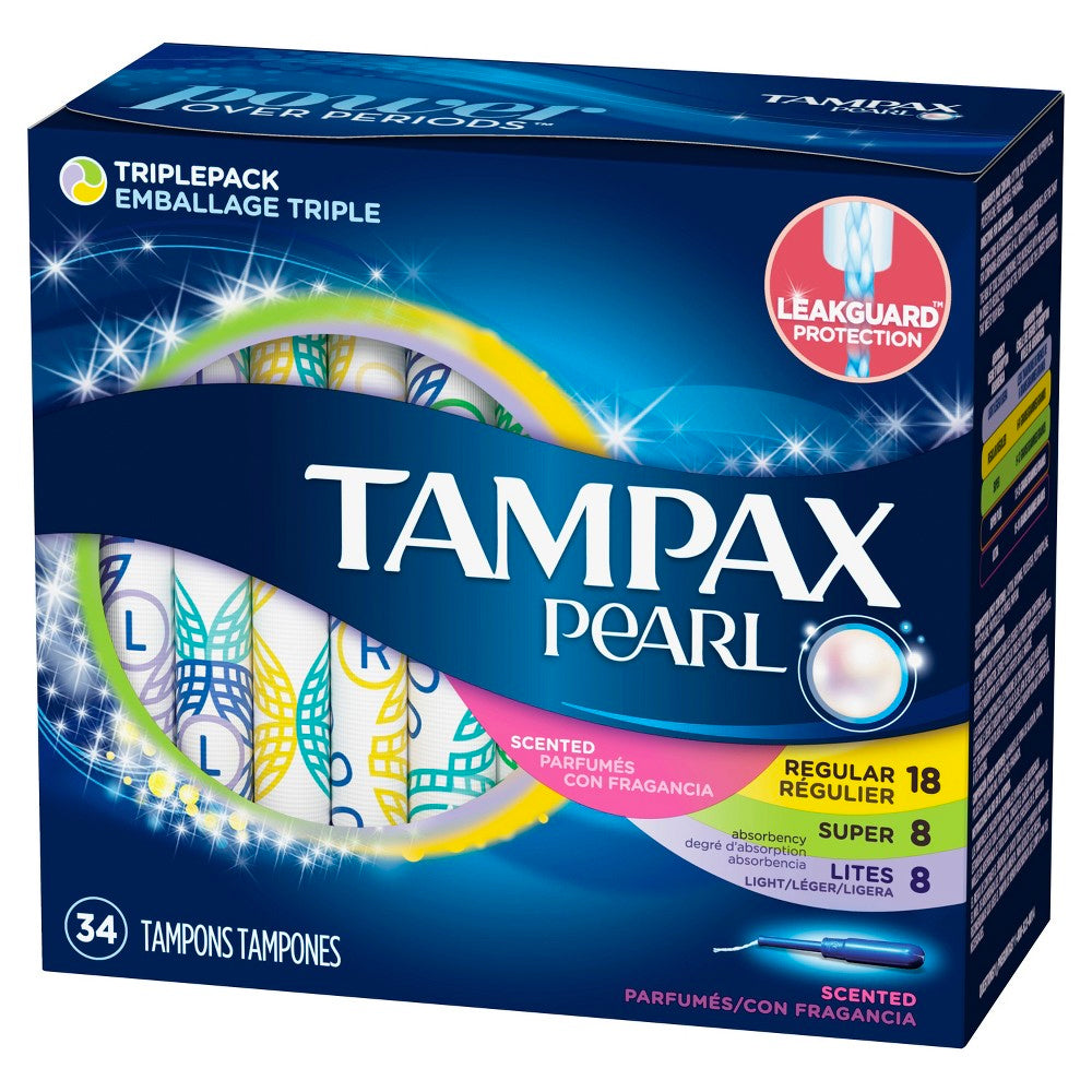 Tampax Pearl Tampons Mix, Scented, 34 ea