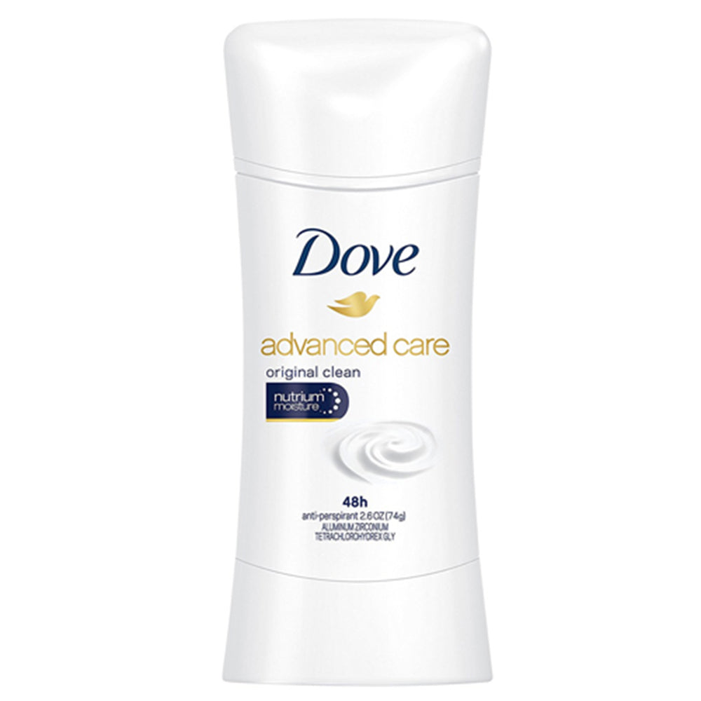 Dove Advanced Care Antiperspirant Deodorant Stick for Women, Original Clean, 2.6 oz
