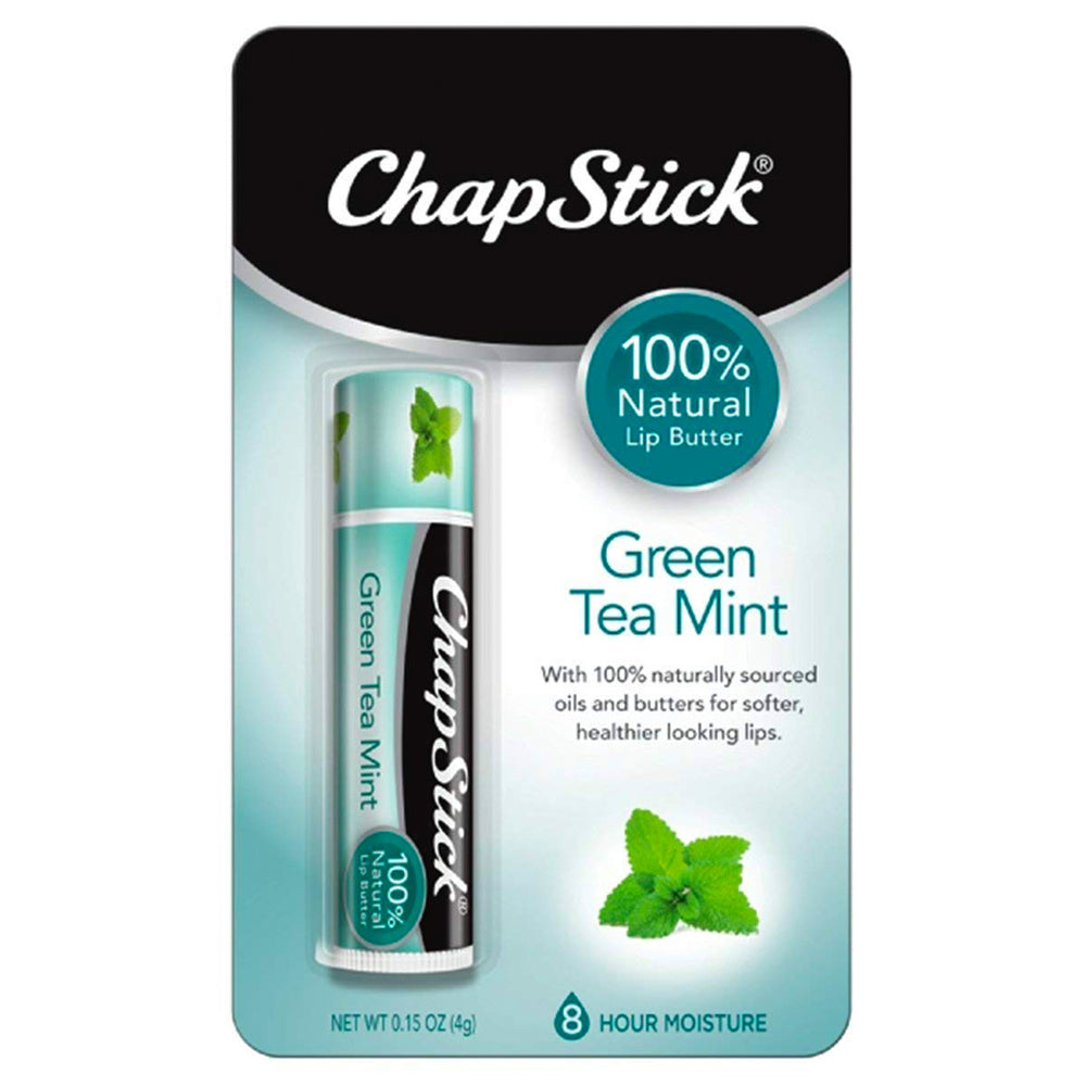 ChapStick 100% Natural Lip Butter, Green Tea Mint, 0.15 oz