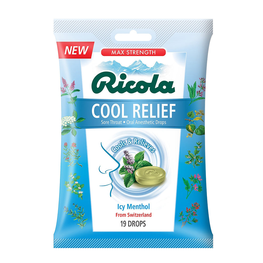 Ricola Cool Relief Cough Drops, Icy Menthol, 19 ea