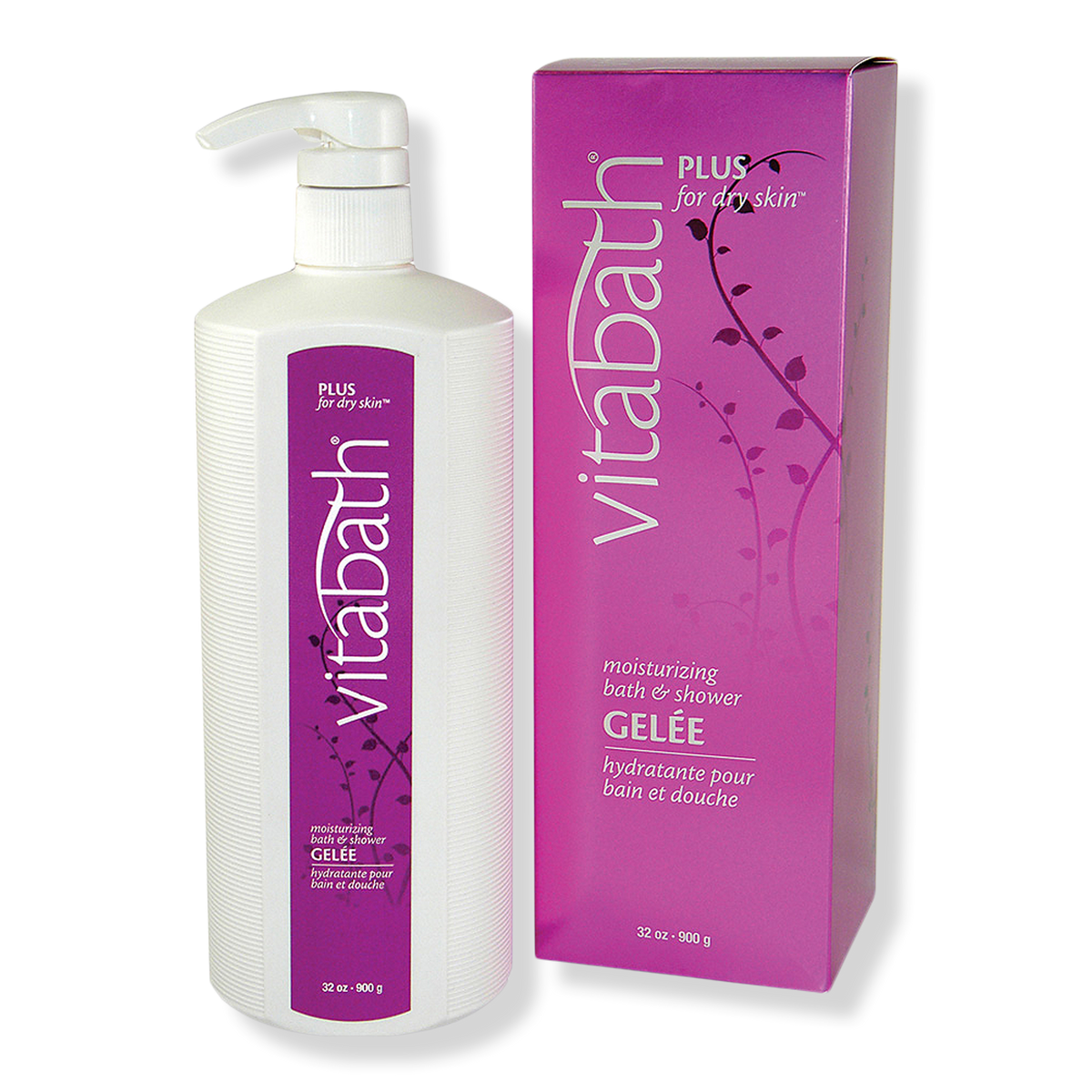 Vitabath Plus for Dry Skin Moisturizing Bath and Shower Gelee, 32 oz