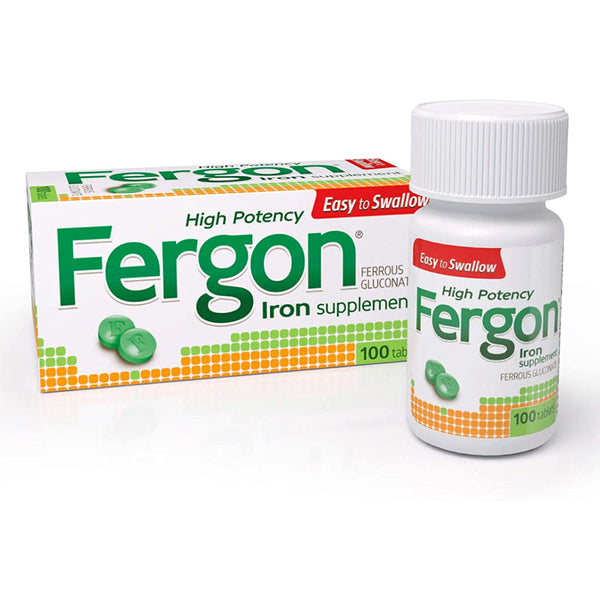 Fergon Ferrous Gluconate Iron Supplement, Tablets, 100 ea