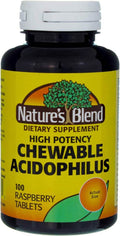 Nature's Blend Acidophilus, Chewable Tablets, Raspberry Flavor, 100 ea - OTC Shoppe Express