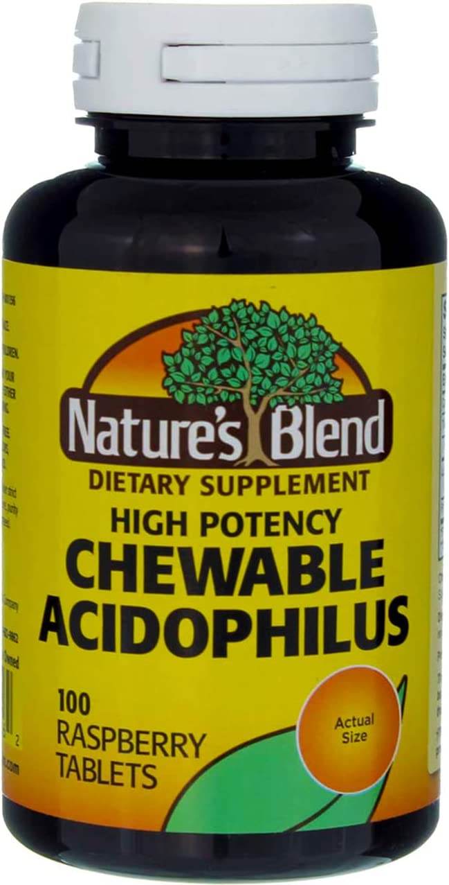 Nature's Blend Acidophilus, Chewable Tablets, Raspberry Flavor, 100 ea - OTC Shoppe Express