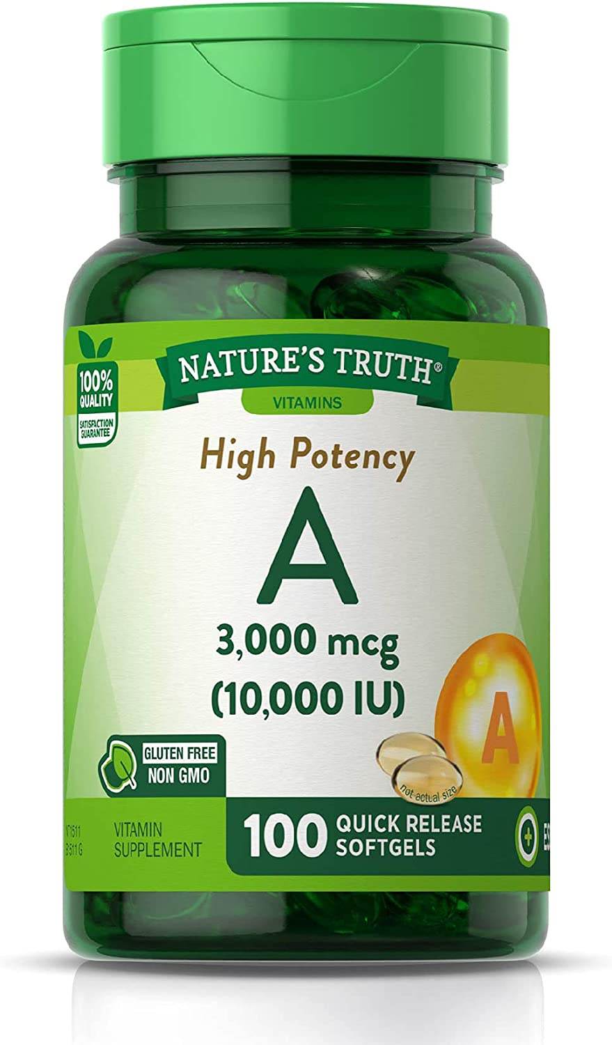 Nature's Truth High Potency Vitamin A, 10000 IU, Quick Release Softgels, 100 ea - OTC Shoppe Express