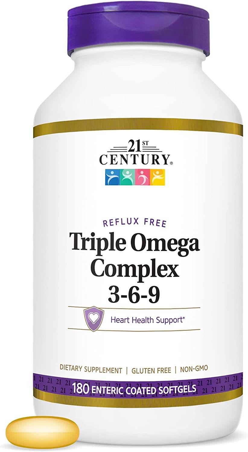21st Century Enteric Coated Triple Omega Complex 3-6-9, Softgels, 180 ea - OTC Shoppe Express