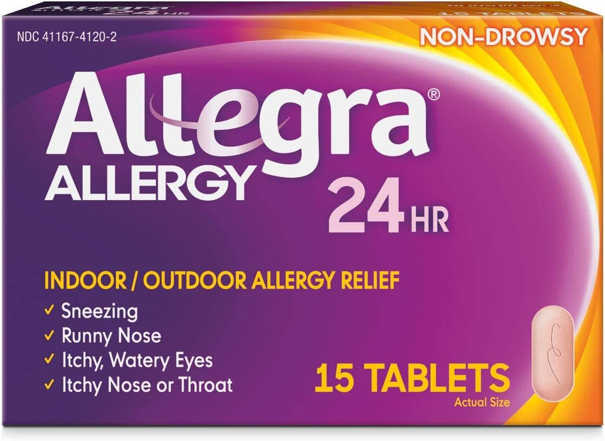 Allegra 24Hr Allergy Relief, 180 mg, Tablets, 15 ea - OTC Shoppe Express