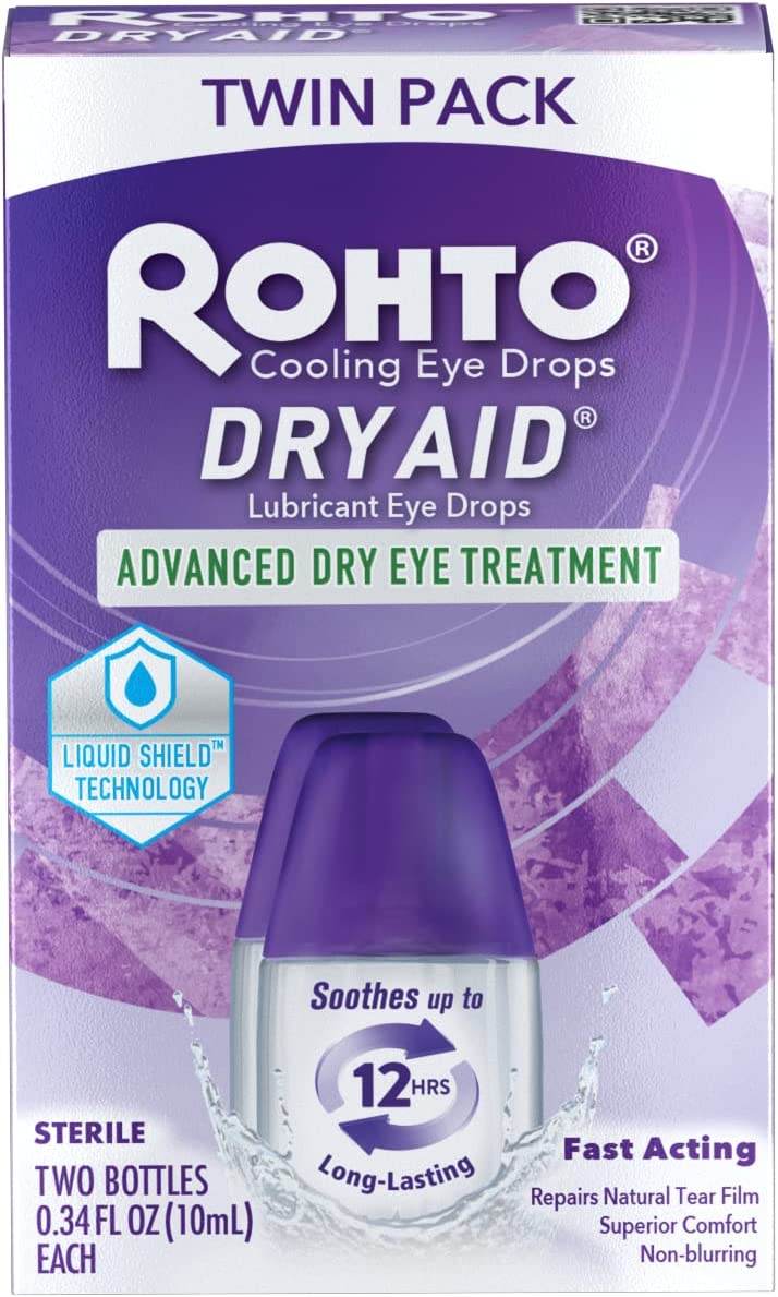Rohto Dry-Aid Dry Eye Relief Lubricant Eye Drops, Twin Pack, 1 ea - OTC Shoppe Express
