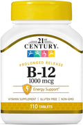 21st Century Vitamin B-12, Prolonged Release, 1000 mcg, Tablets, 110 ea - OTC Shoppe Express