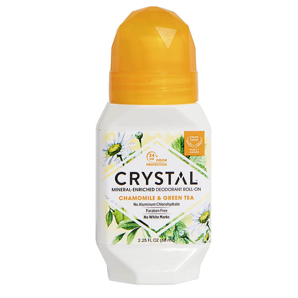 Crystal Essence Roll-On Deodorant, Chamomile & Green Tea, 2.25 oz - OTC Shoppe Express