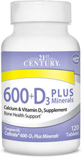 21st Century 600 + D3 Plus Minerals, Tablets, 120 ea - OTC Shoppe Express