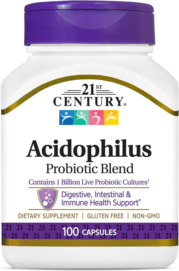 21st Century Acidophilus, Probiotic Blend, Capsules, 100 ea - OTC Shoppe Express