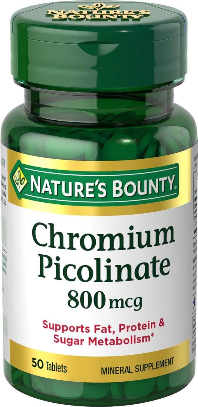 Nature's Bounty Chromium Picolinate, 800 mcg, Tablets, 50 ea - OTC Shoppe Express