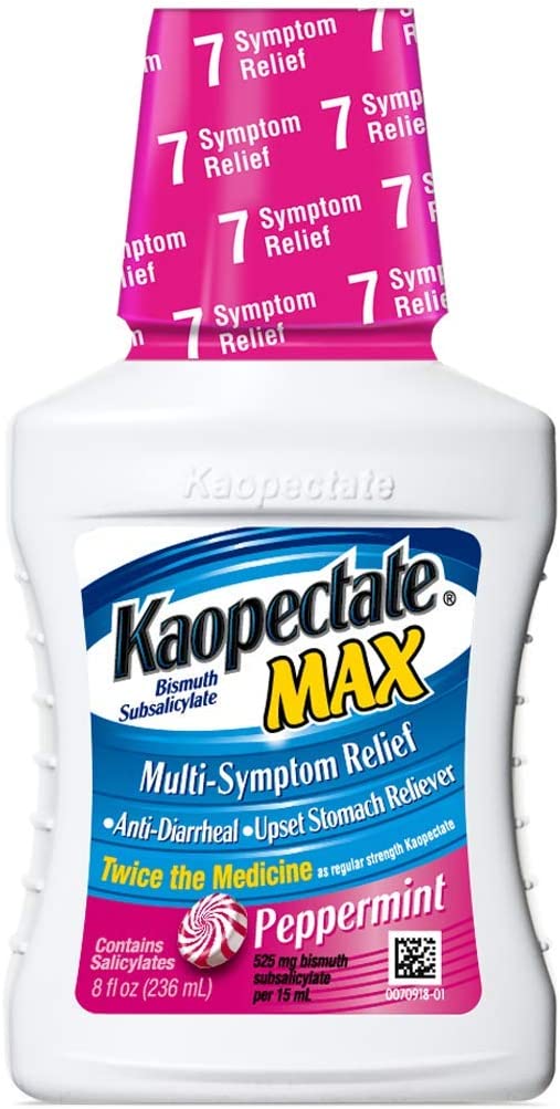 Kaopectate Anti-Diarrheal & Upset Stomach Reliever, Peppermint, 8 oz