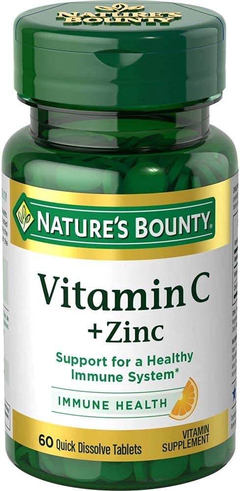 Nature's Bounty Vitamin C + Zinc, Quick Dissolve Tablets, 60 ea - OTC Shoppe Express