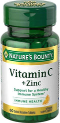Nature's Bounty Vitamin C + Zinc, Quick Dissolve Tablets, 60 ea - OTC Shoppe Express