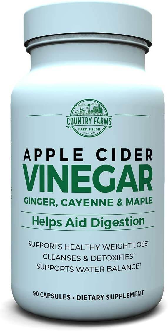 Country Farms Apple Cider Vinegar Capsules, with Ginger, Cayenne and Maple, 90 ea - OTC Shoppe Express