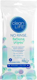 No Rinse Cleansing & Deodorizing Bathing Wipes, 8 ea - OTC Shoppe Express