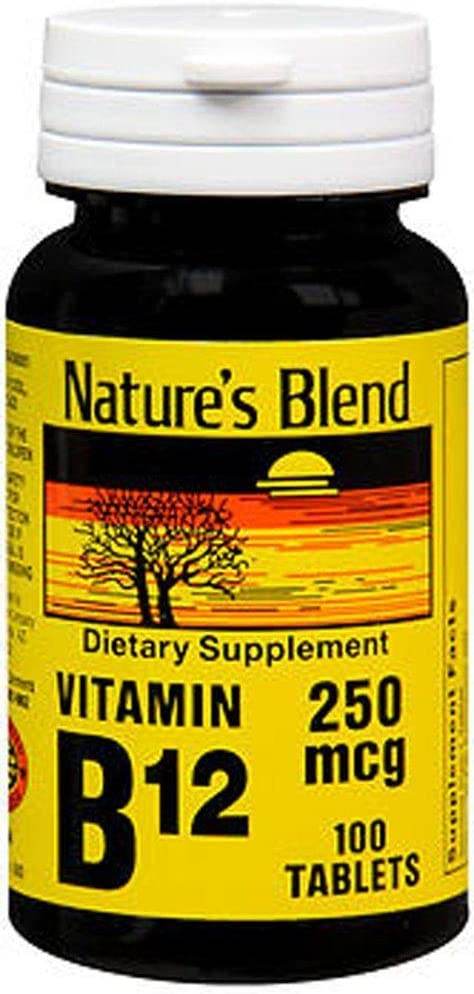 Nature's Blend Vitamin B12, 250 mcg, Tablets, 100 ea - OTC Shoppe Express