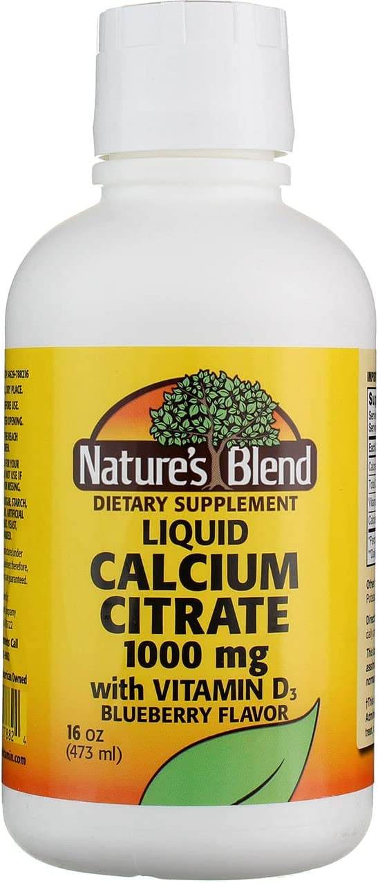 Nature's Blend Calcium Citrate, 1000 mg, With Vitamin D3, Liquid, 16 oz - OTC Shoppe Express