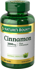 Nature's Bounty Cinnamon, 2000 mg, Plus Chromium, Capsules, 60 ea - OTC Shoppe Express