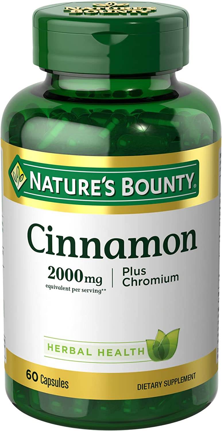 Nature's Bounty Cinnamon, 2000 mg, Plus Chromium, Capsules, 60 ea - OTC Shoppe Express