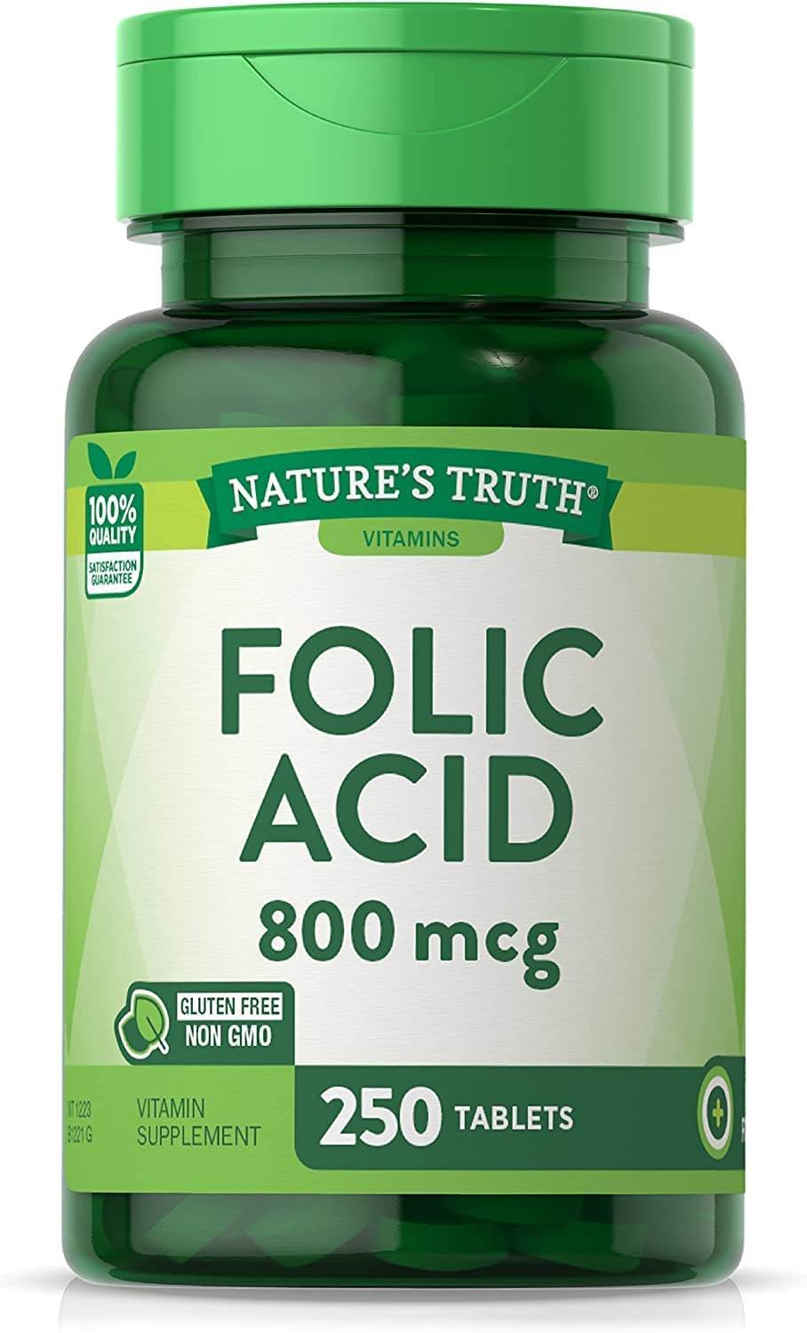 Nature's Truth Folic Acid, 800 mcg, Tablets, 250 ea - OTC Shoppe Express