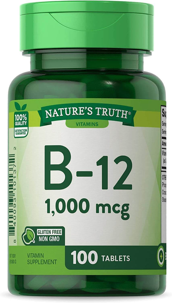 Nature's Truth Vitamin B-12, 1000 mcg, Tablets, 100 ea - OTC Shoppe Express