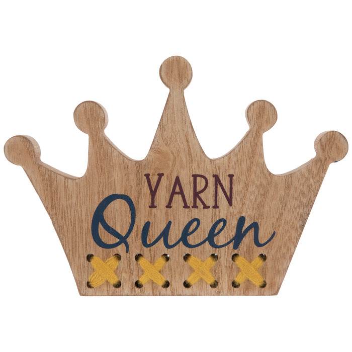 Yarn Queen Crown Wood Decor - OTC Shoppe Express