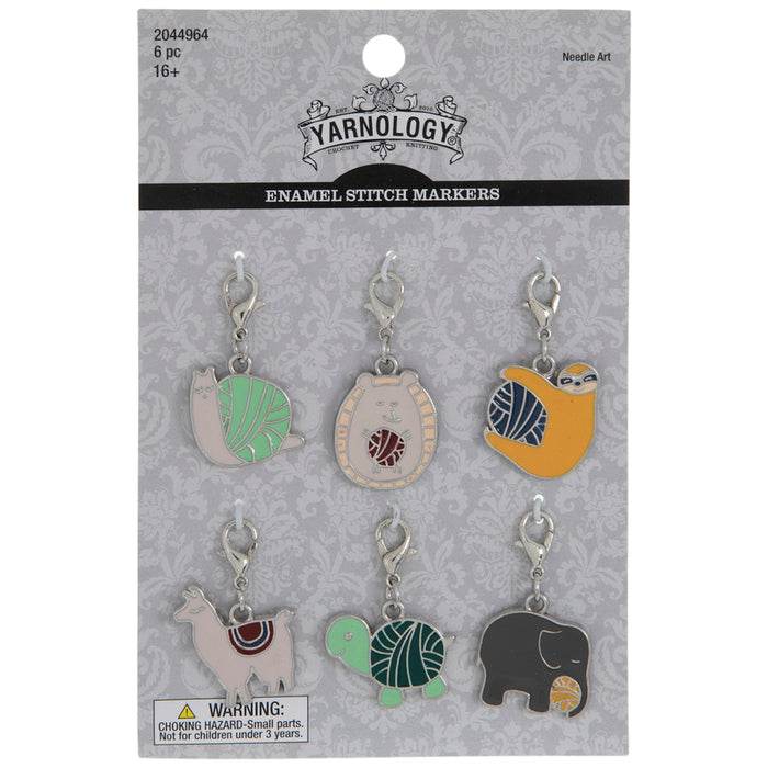 Yarnology Yarn Ball Animal Enamel Stitch Markers - OTC Shoppe Express