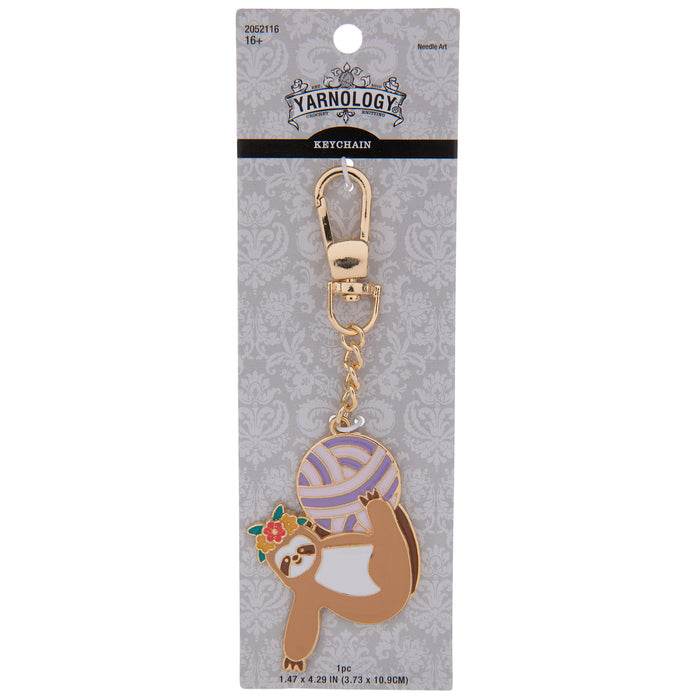 Yarnology Sloth & Yarn Ball Enamel Keychain - OTC Shoppe Express