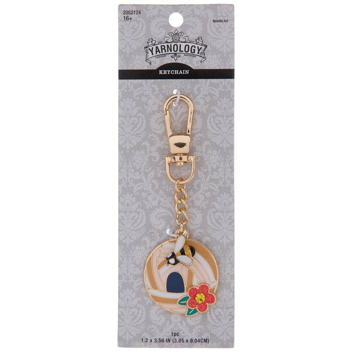 Yarnology Beehive Yarn Ball Enamel Keychain - OTC Shoppe Express