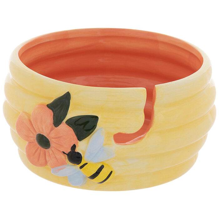 Yellow Hive & Bee Yarn Bowl - OTC Shoppe Express