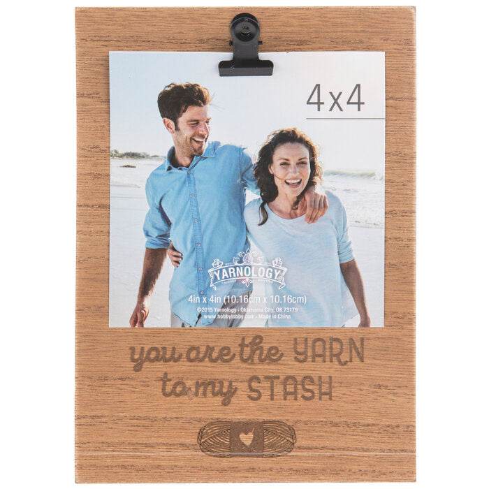 The Yarn To My Stash Wood Clip Frame, 4 inch x 4 inch - OTC Shoppe Express