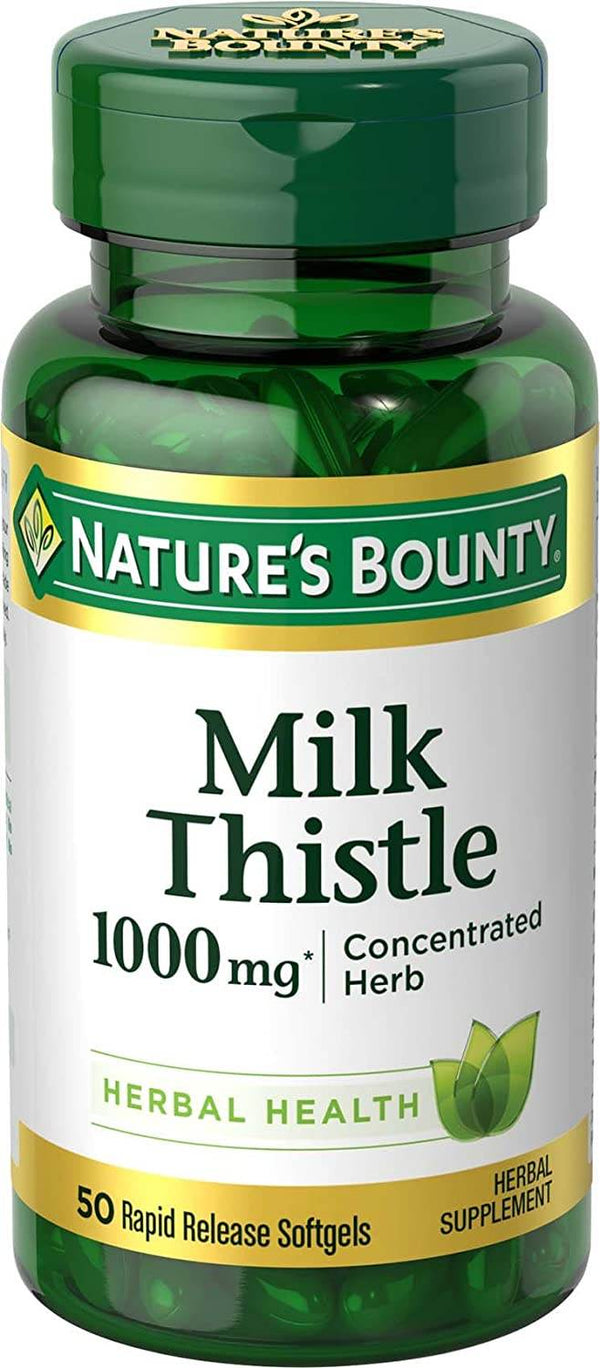 Nature's Bounty Milk Thistle, 1000 mg, Softgels, 50 ea - OTC Shoppe Express