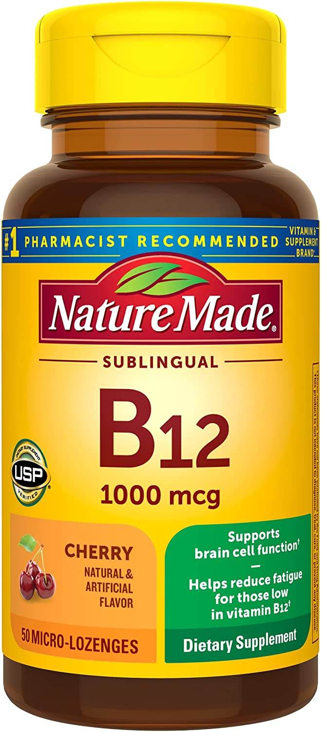 Nature Made B-12 Vitamin, 1000 mcg, Micro-Lozenges, Cherry, 50 ea - OTC Shoppe Express