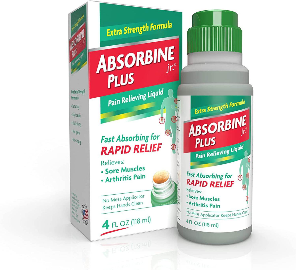 Absorbine Jr. Pain Relieving Liquid, Rapid Relief, 4 oz - OTC Shoppe Express