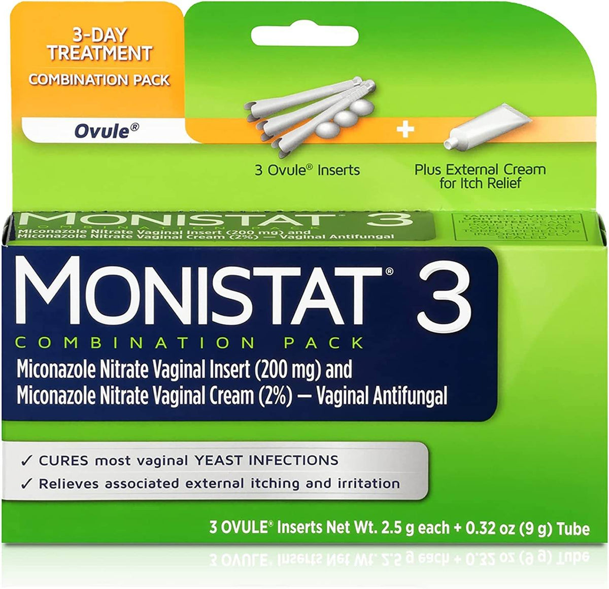 Monistat 3 Dual Action 3 Day Combination Pack Treatment, 1 kit - OTC Shoppe Express
