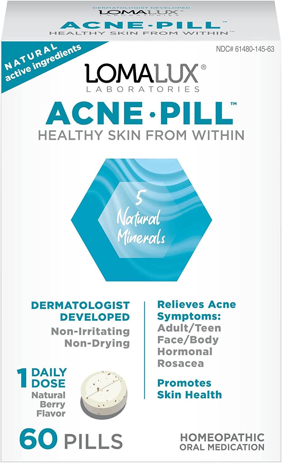 LomaLux Laboratories Acne Pill, Tablets, Natural Berry, 60 ea - OTC Shoppe Express