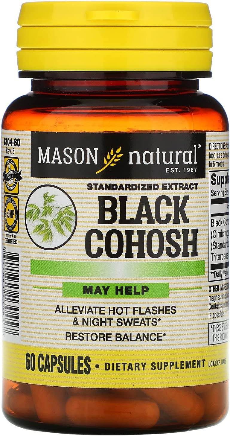Mason Natural Black Cohosh, Hot Flash Relief, Capsules, 60 ea - OTC Shoppe Express