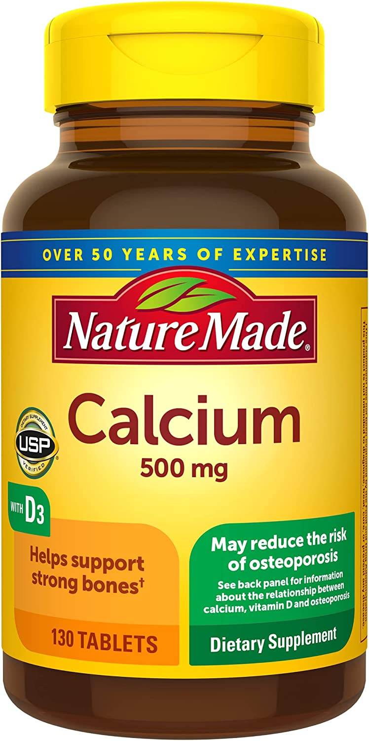 Nature Made Calcium, 500 mg, With Vitamin D, Tablets, 130 ea - OTC Shoppe Express