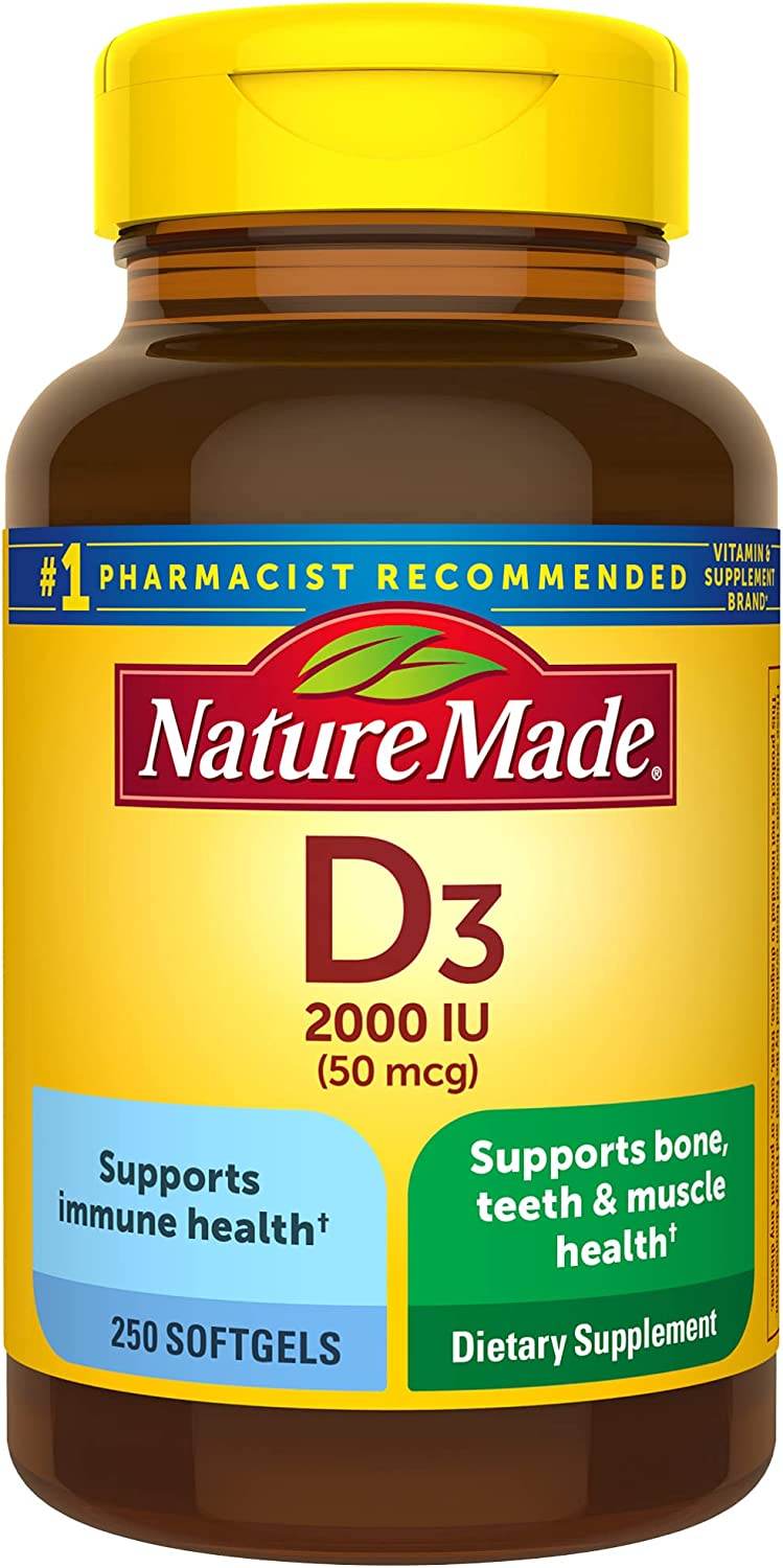 Nature Made Vitamin D3, 2000 IU, Liquid Softgels, 250 ea - OTC Shoppe Express