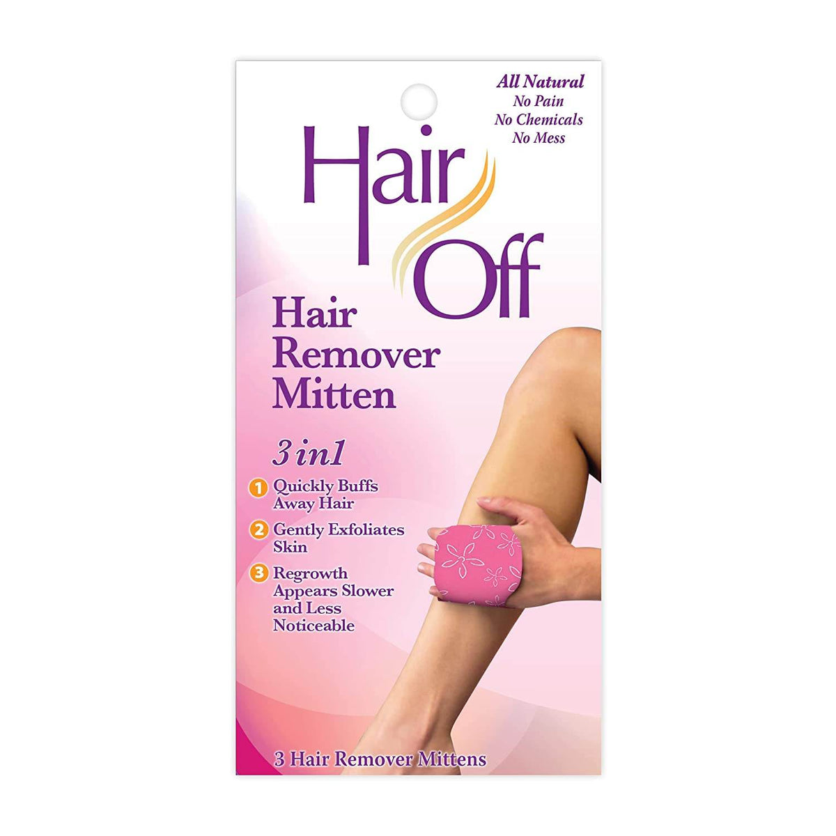 Hair Off Hair Remover Mitten, 3-in-1, 1 ea - OTC Shoppe Express