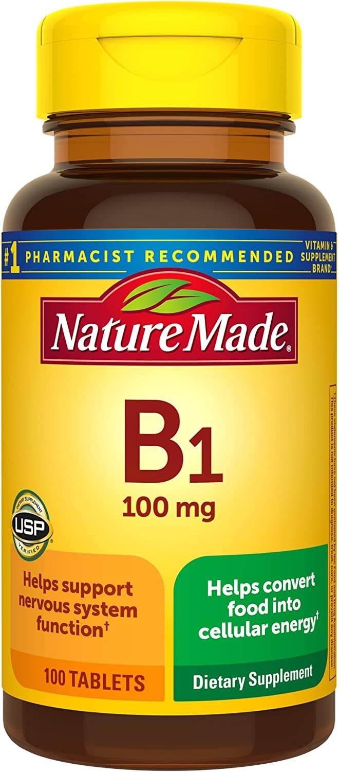 Nature Made Vitamin B-1, 100 mg, Dietary Supplement, Tablets, 100 ea - OTC Shoppe Express