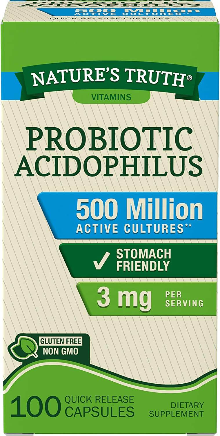 Nature's Truth Probiotic Acidophilus, 3 mg, Quick Release Capsules, 100 ea - OTC Shoppe Express