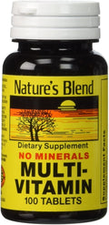 Nature's Blend Multi-Vitamin, No Minerals, Tablets, 100 ea
