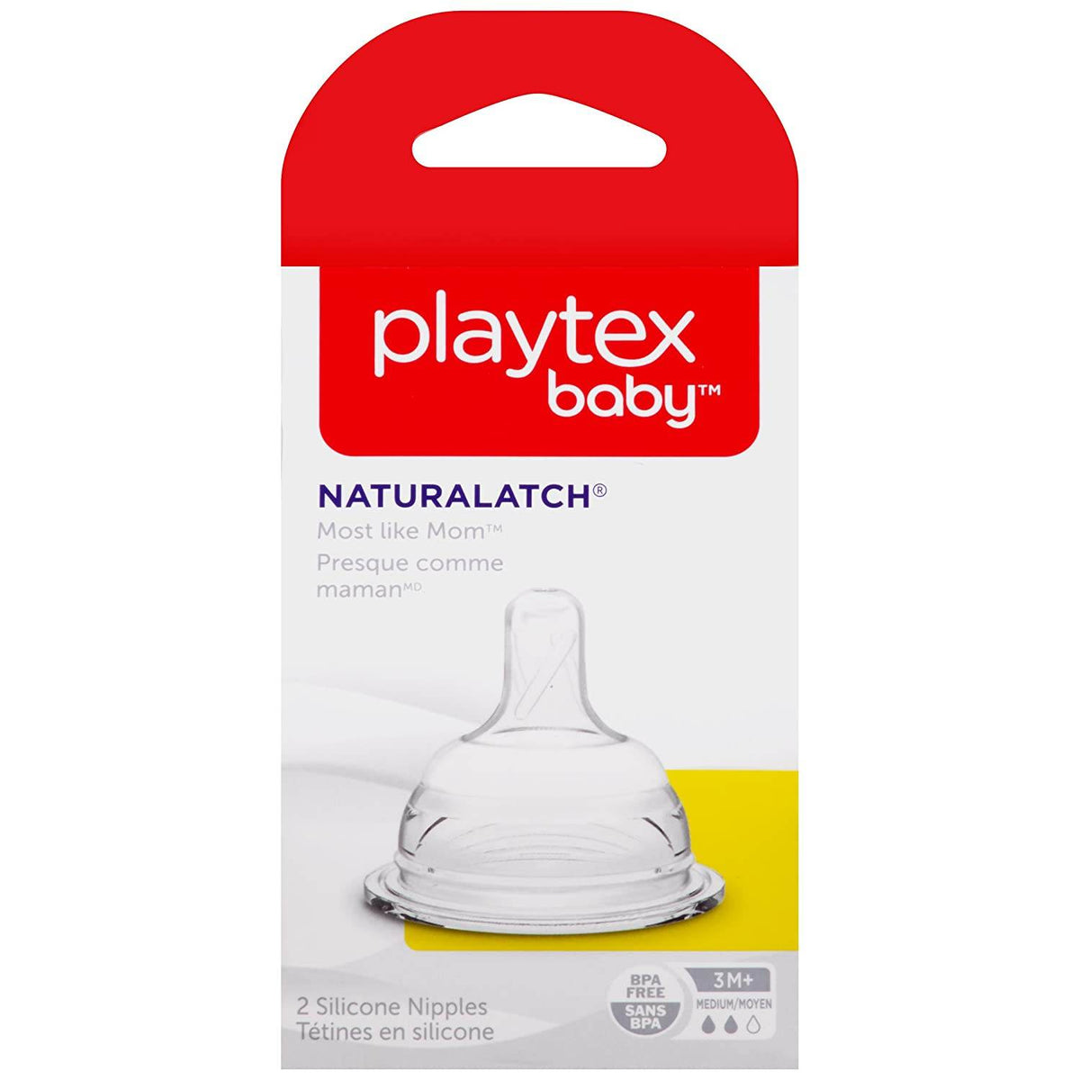 Playtex Baby NaturaLatch Medium Flow Baby Bottle Nipples, 2 ea - OTC Shoppe Express