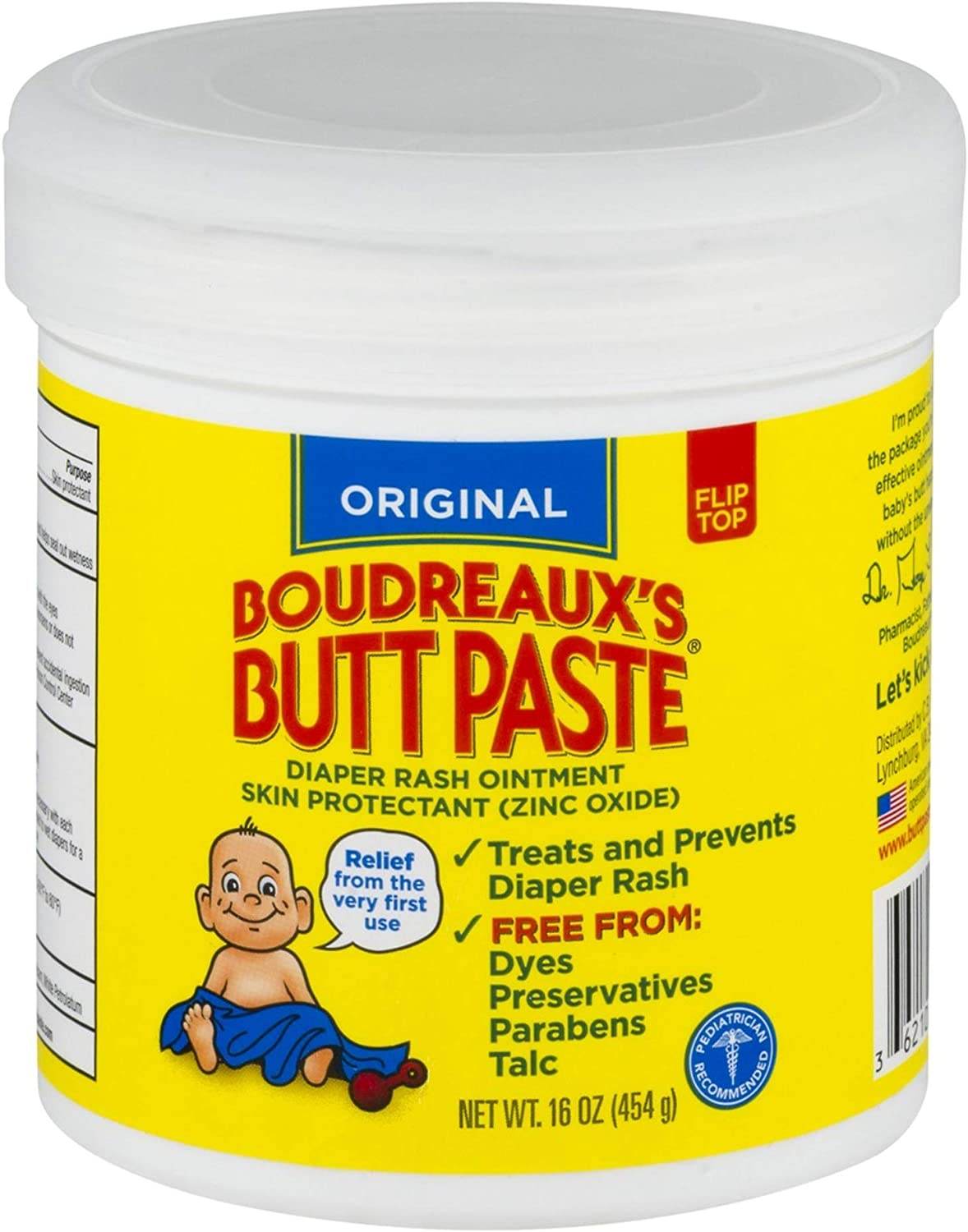 Boudreaux's Butt Paste, Original Diaper Rash Ointment Jar, 16 oz - OTC Shoppe Express