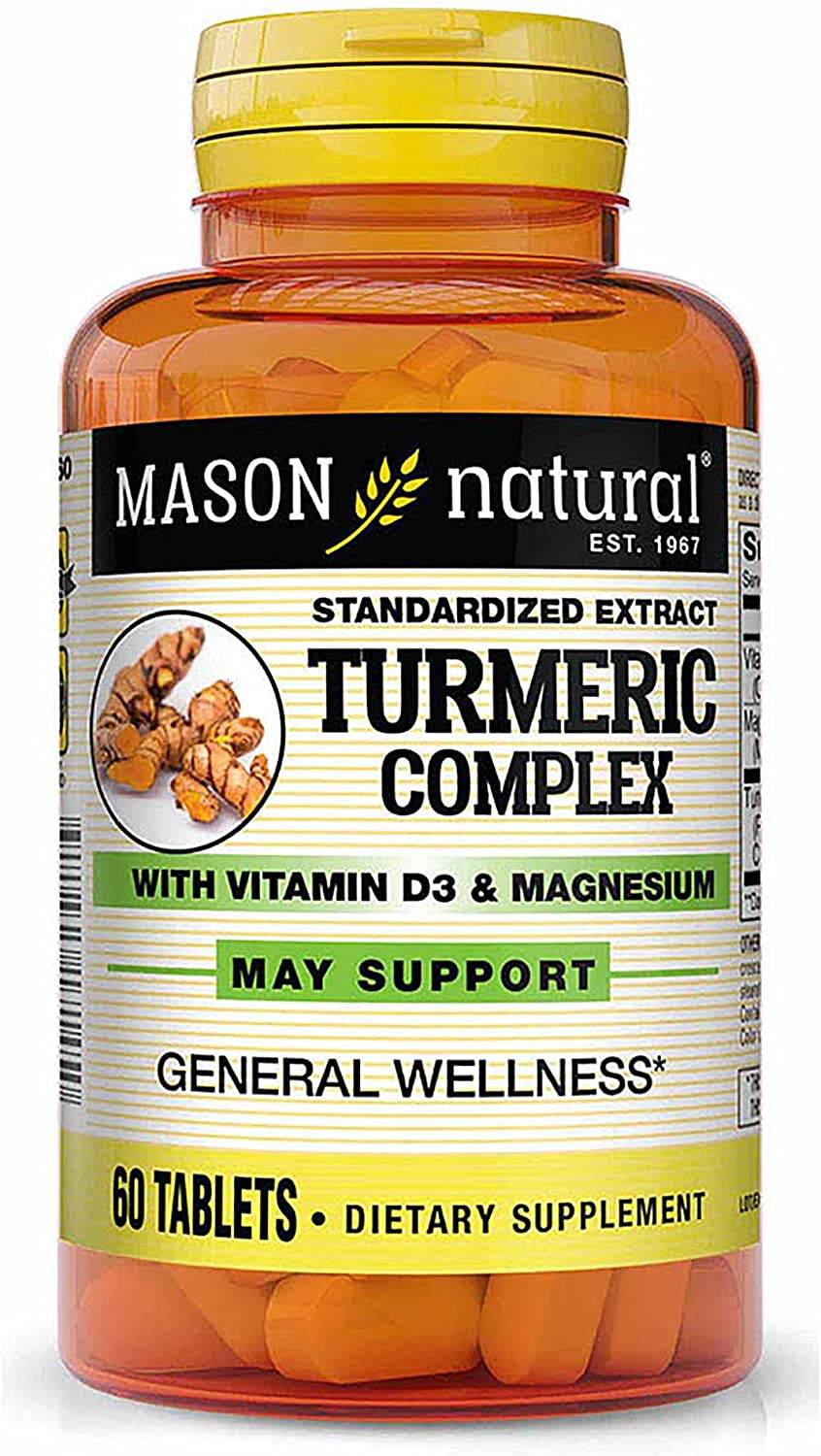 Mason Natural Turmeric Complex with Vitamin D3 & Magnesium, Tablets, 60 ea - OTC Shoppe Express