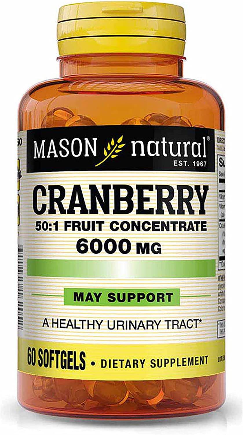 Mason Natural Cranberry Super Strength 6000 mg 50:1, Softgels, 60 ea - OTC Shoppe Express